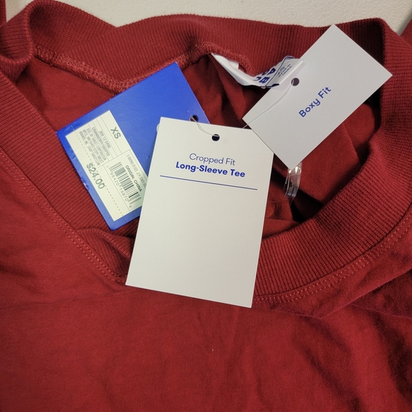 JoyLab Boxy Fit Cropped Long Sleeve Tee Red Size XS - Picture 4 of 7